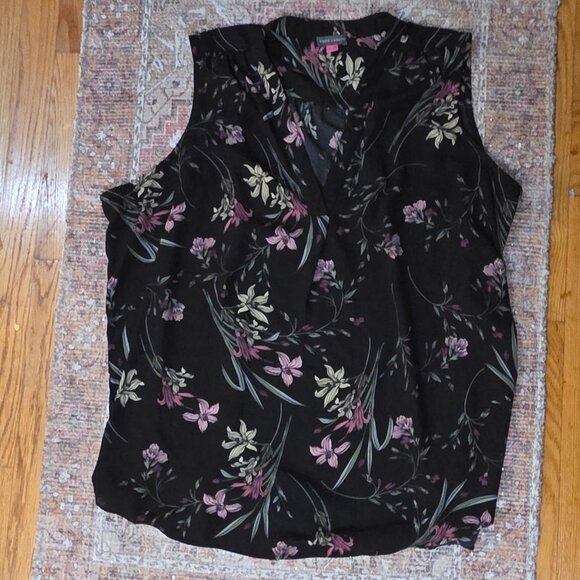 Vince Camuto Black Floral Blouse 3X - Picture 2 of 3